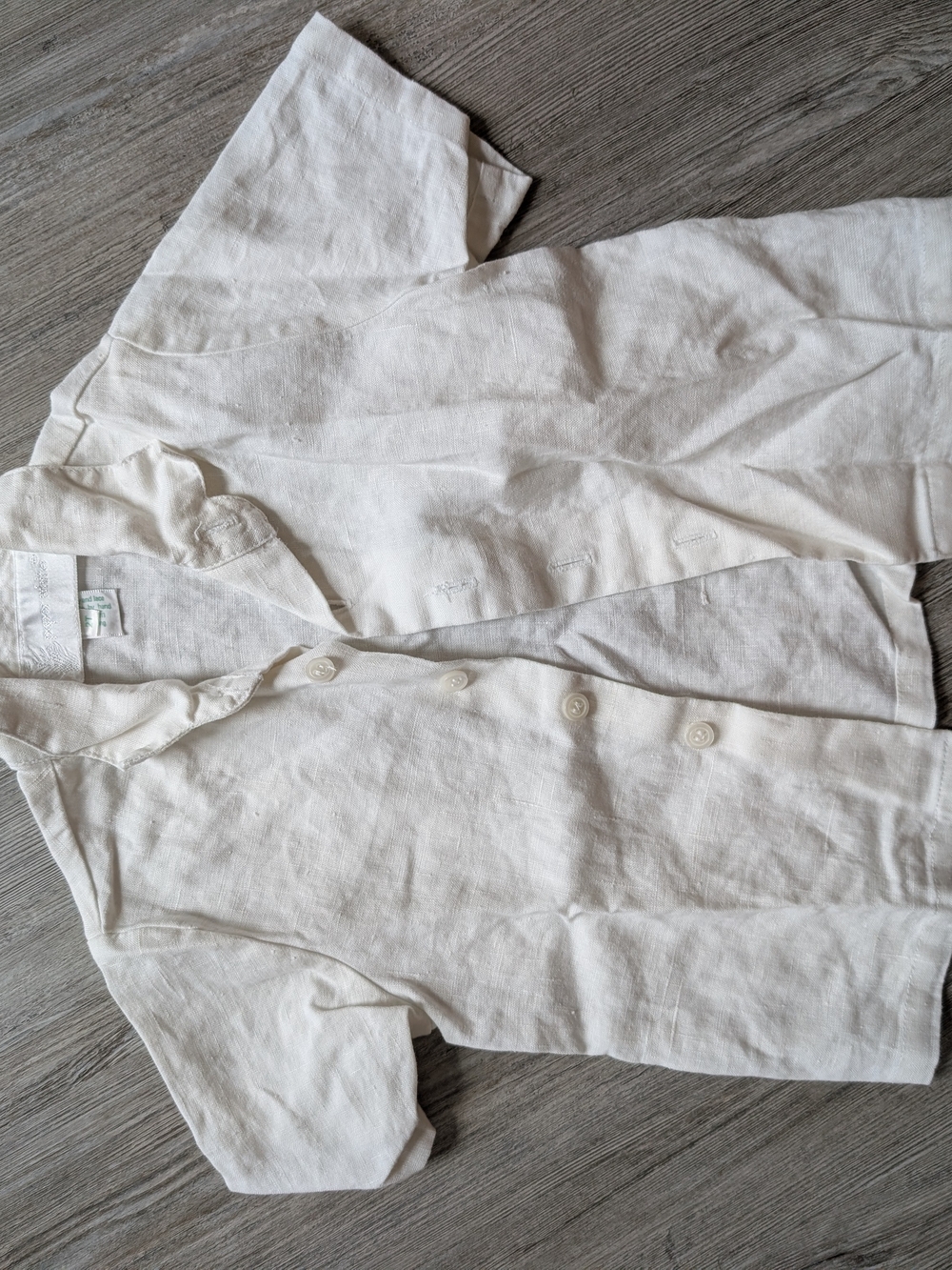 Vintage 100% Linen Kids Button Down, 2T